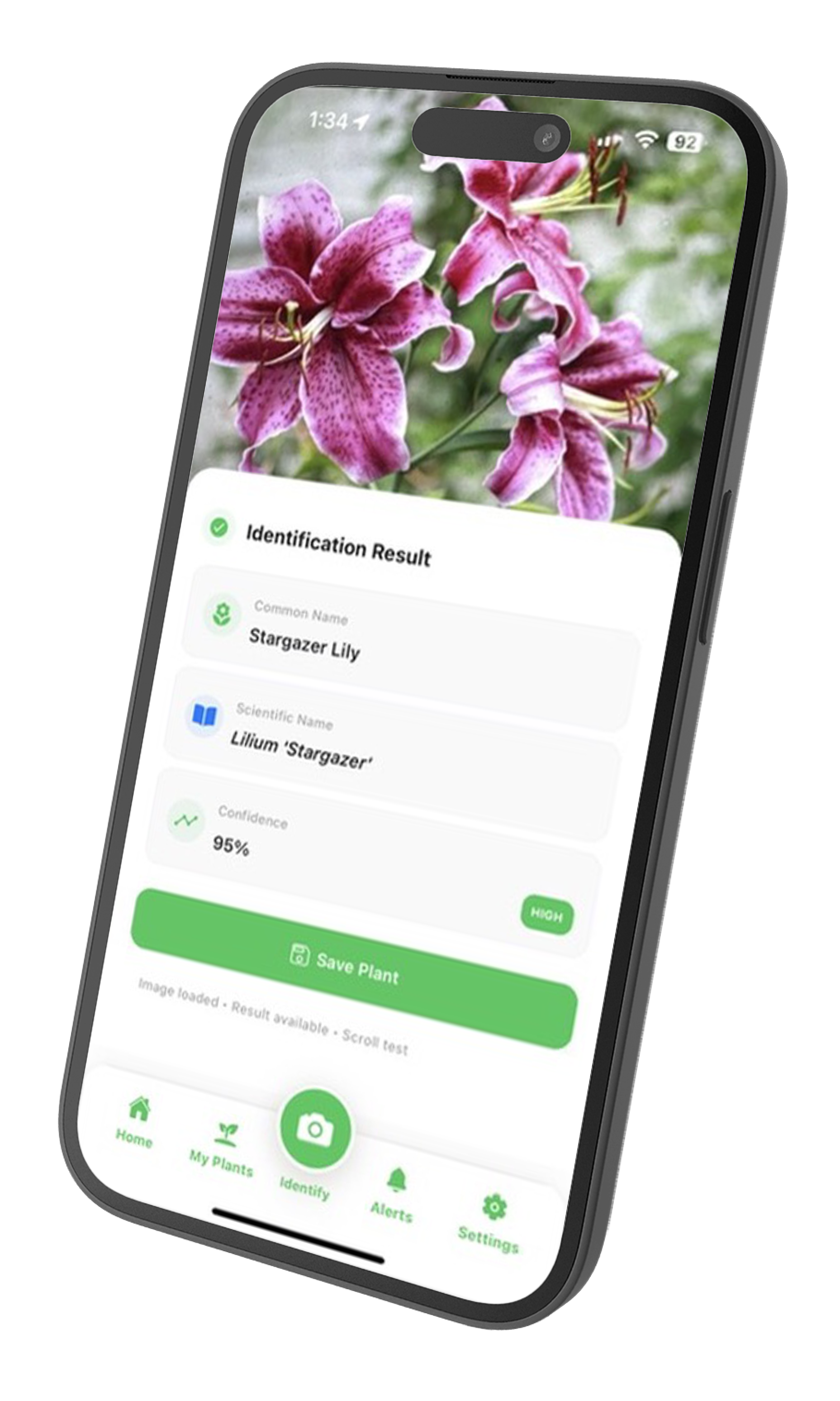 Radar PlantScan App Interface 2